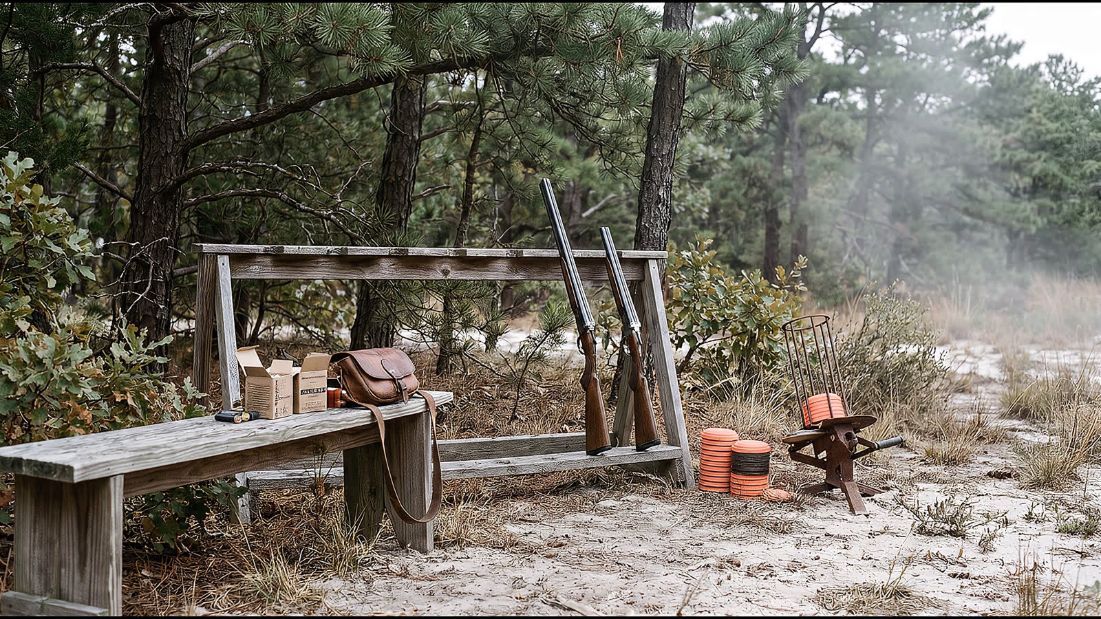 A licensed upland preserve and a skeet field, at the far boundary with terrain between them and everything else.
